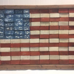 Rustic American wood flag