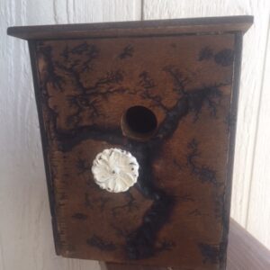 Electric burned bird house